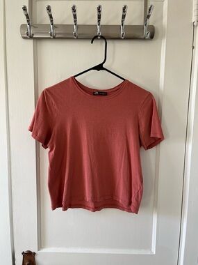 Women's Zara Terracotta Pink Short-sleeve Basic Cropped Tee (S)